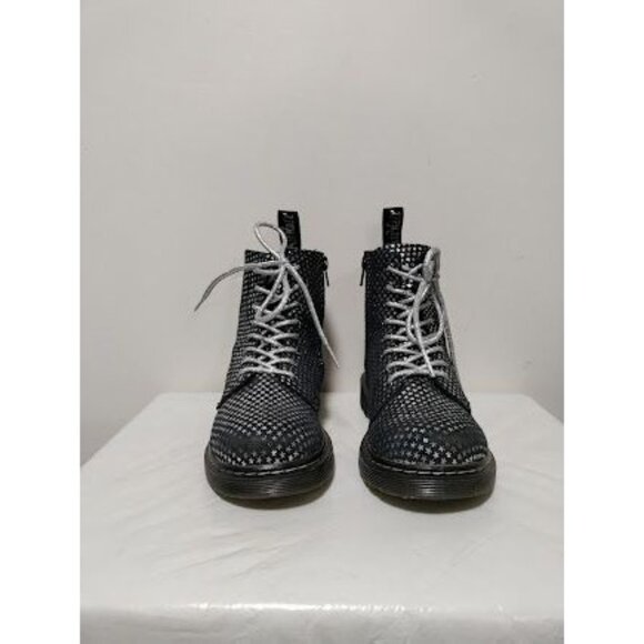 Dr. Martens 1460 Pascal J Kids Black Suede Metallic Stars Lace Up Boots SZ3 - Picture 9 of 9